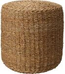 H&S Collection Nat&uuml;rlicher runder Sitzsack aus Seegras, &Oslash; 40 x 38 cm