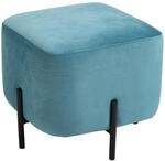HOMCOM Fu&szlig;hocker Fu&szlig;st&uuml;tze Gepolstert Polyester 44,5x44,5x41,5 cm T&uuml;rkis |...