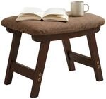 Relaxdays Fu&szlig;hocker aus Holz, gepolsterte Fu&szlig;ablage, braun | HxBxT: 29x40x25 cm,
