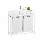 Relaxdays W&auml;schesammler mit 2 ausziehbaren W&auml;schek&ouml;rben, mit Ablage, HBT: 72 x 73