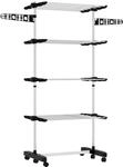 HOMCOM W&auml;schest&auml;nder Turm Standtrockner mit 4 Ebenen 142x55x172 cm Schwarz 