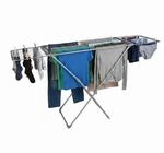 Relaxdays W&auml;schest&auml;nder ausziehbar, klappbar, Metall, grau | 18 m Trockenl&auml;nge,