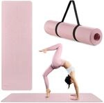 HyperMotion Yogamatte Fitnessmatte NBR 183x61x0,8 cm Schwarz, Rutschfest 8 mm,...