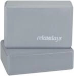 Relaxdays Yogablock 10er Set, Yoga-Kl&ouml;tze f&uuml;r Yoga-&Uuml;bungen, blau | Hartschaum,