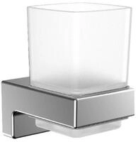 EMCO CUE Zahnputzbecher aus Glas zum Kleben I Zahnb&uuml;rstenhalter ohne Schrauben I