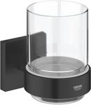 GROHE Start Cube, Glas mit Halter ohne Bohren (f&uuml;r Zahnb&uuml;rsten und Zahnpasta,