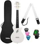 CASCHA HH 2286 Carbon Konzert White Ukulelenset