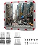 Wiltec Verkehrsspiegel 70 x 90 cm konvex, eckiger Sicherheitsspiegel mit...
