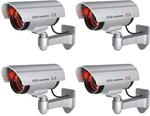 BASI | 4er Set Kamera-Attrappe mit blinkendem LED-Licht | Dummy Kamera 