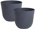 Blumentopf 2er Set schwarz 44 cm rund Draba