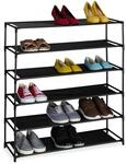 Relaxdays Schuhregal, in verschiedenen Gr&ouml;&szlig;en, Metall Schuhablage, Stoff Ablage,
