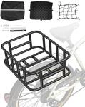 VEVOR Fahrradkorb hinten 435x330x155 mm, Hinterradkorb mit Gep&auml;cknetz & Abdeckung,