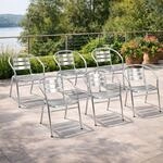 Mojawo 6 St&uuml;ck stabile Aluminium Bistrost&uuml;hle stapelbar Stapelstuhl...