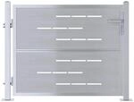vidaXL Gartentor 85 x 70 cm Edelstahl Silber Abschlie&szlig;bar