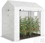 Outsunny Foliengew&auml;chshaus Gew&auml;chshaus Winddicht 200 x 140 x 200 cm Wei&szlig; | Mit