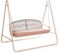 Hollywoodschaukel Stahl Rahmen beige/braun geflochten Gartenschaukel Norcia