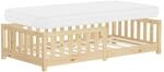 ML-Design Kinderbett 80x160 cm Natur mit Matratze, Bodenbett f&uuml;r Kinder mit