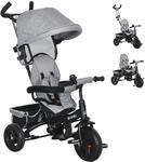 HOMCOM Dreirad 6-in-1 mit Schubstange f&uuml;r 1-5 Jahre Kinder bis 25kg Grau 