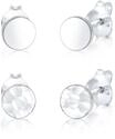 Elli Ohrringe Damen Ohrstecker 2er Set Geh&auml;mmert Gl&auml;nzend 925 Silber