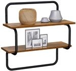vidaXL 2-stufiges Wandregal Altholz 60 x 24,5 x 61 cm Holzwerkstoff
