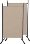 QUICK STAR 2 St&uuml;ck Paravent 180 x 78 cm Beige - Raumteiler Stellwand Blickdicht