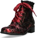 Laura Vita Damen Stiefelette mit Schmetterlingsmuster & Satinb&auml;ndern Emcmao 05