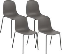 CLP 4er Set Stapelst&uuml;hle Hardin, Stuhl mit ergonomisch geformten Sitzschalen...