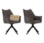 MR. DEKO Esszimmerst&uuml;hle 2er-Set Ginosa Stuhl drehbar Dining Chair Darkgrey 