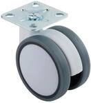 SOTECH M&ouml;belrolle Hamm &Oslash; 63 mm H&ouml;he 74,5 mm, wei&szlig;/grau, 35Kg Tragkraft 