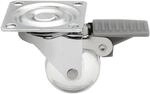 SOTECH M&ouml;belrolle transparent &Oslash; 35 mm mit Bremse