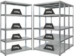 PROREGAL Mega Deal 4er-Sparset Metallregal Steel Eagle 180x120x40cm Fachlast...