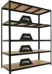 PROREGAL Schwerlastregal Taurus Schwarz 180x150x60cm Gesamtlast 875kg...