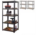 Relaxdays Schwerlastregal, 500 kg, HBT: 200 x 90 x 60 cm, schwarz/braun | 5 Ebenen,