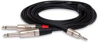 Hosa HMP-006Y, Pro Stereo Breakout, REAN 3.5 mm TRS to Dual 1/4 in TS, 6 ft