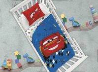 Cars Lightning McQueen Baby Bettw&auml;sche 100x140 + Kissenbezug 40x60 Rot Blau 