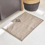 Loberon Badematte Rania, beige | Saugf&auml;hige, weiche Leinen-Unterseite, H&uuml;bsch