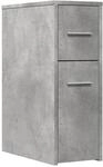vidaXL Badschrank Schmal mit Rollen Betongrau Holzwerkstoff