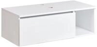 H&auml;nge Waschbeckenunterschrank wei&szlig; 80x40 cm mit Klappe und Regal Rupanco