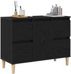 vidaXL Waschbeckenschrank Schwarz Eichen-Optik 80 x 33 x 60 cm | Bietet viel...