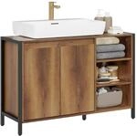 SoBuy Waschbeckenunterschrank 90cm Breit mit U-Aussparung f&uuml;r Badezimmer 