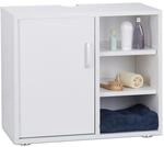 Relaxdays Waschbeckenunterschrank, 51x60x32 cm, wei&szlig; | WC Unterstellschrank