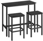 VASAGLE Bartisch mit Barhocker Set, Stehtisch mit 2 rechteckigen St&uuml;hlen | Bartisch