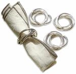 LOBERON Serviettenring 4er Set Limche, silber | Hochwertiges Messing, Klassisch