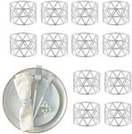 Relaxdays Serviettenringe, 12er Set, geometrisch, HxD: 3x4,5 cm, Serviettenhalter,