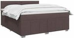 vidaXL Boxspringbett mit Matratze Dunkelbraun 140 x 200 cm Stoff