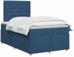 vidaXL Boxspringbett mit Matratze mit Kopfteil Blau 120 x 200 cm Stoff | Bietet