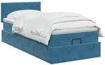 vidaXL Ottoman Bett mit Matratze Dunkelblau 80 x 200 cm Samt
