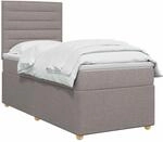 vidaXL Boxspringbett mit Matratze mit Kopfteil Taupe 90 x 200 cm Stoff |...