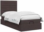 vidaXL Ottoman Bett mit Matratze Dunkelbraun 90 x 190 cm Stoff