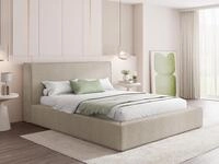 WFL GROUP Polsterbett 180x200 cm mit Bettkasten & Metall-Lattenrost &ndash; Beige...